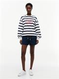 wide strp ecru - dark night navy