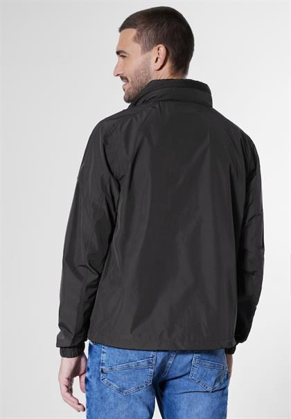 Windbreaker in Unifarbe limousine black