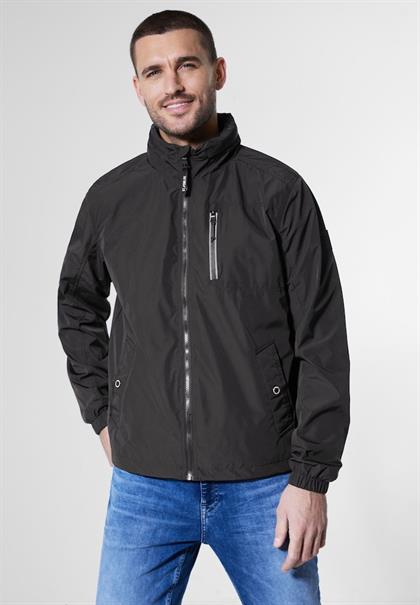 Windbreaker in Unifarbe limousine black