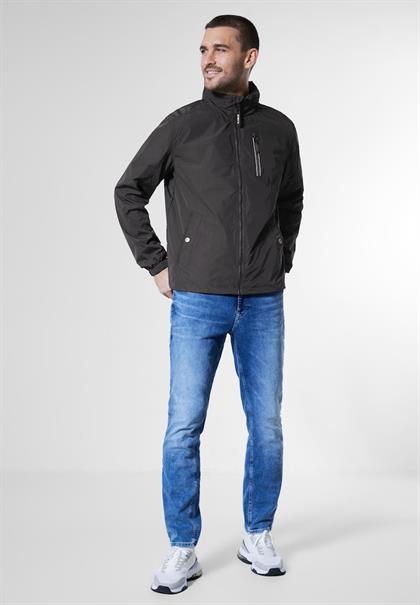 Windbreaker in Unifarbe limousine black