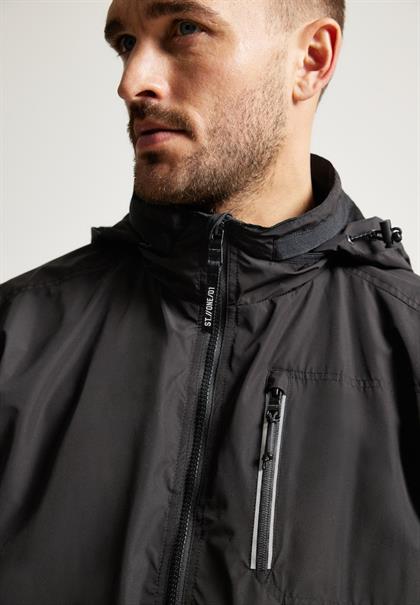 Windbreaker in Unifarbe limousine black