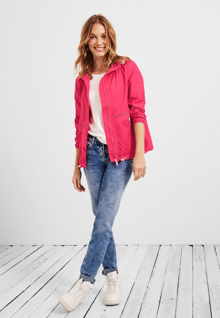 Cecil Damen Jacke kurz Windbreaker mit Kapuze dragonfruit pink bequem  online kaufen bei