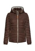 Winddichte Jacke mit seitlichem Strick-Einsatz brown