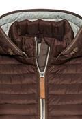 Winddichte Jacke mit seitlichem Strick-Einsatz brown