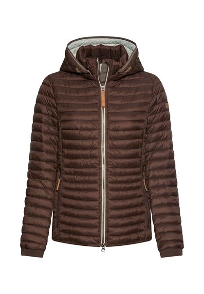Winddichte Jacke mit seitlichem Strick-Einsatz brown