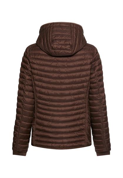 Winddichte Jacke mit seitlichem Strick-Einsatz brown