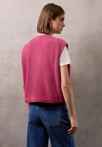 Wolloptik-Weste dark candy pink