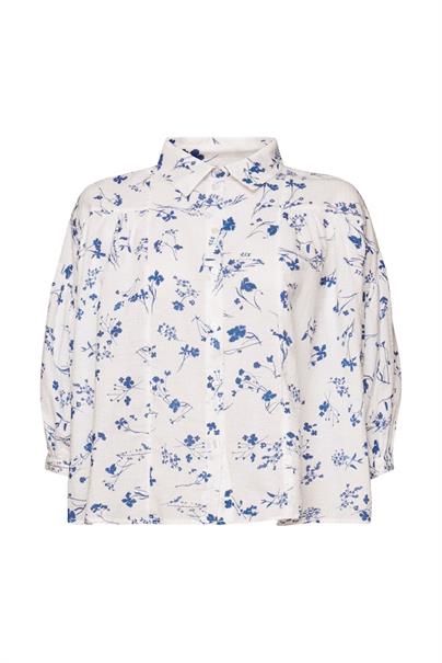 Women Blouses woven 3/4 sleeve off white 3