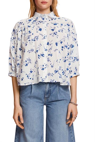 Women Blouses woven 3/4 sleeve off white 3