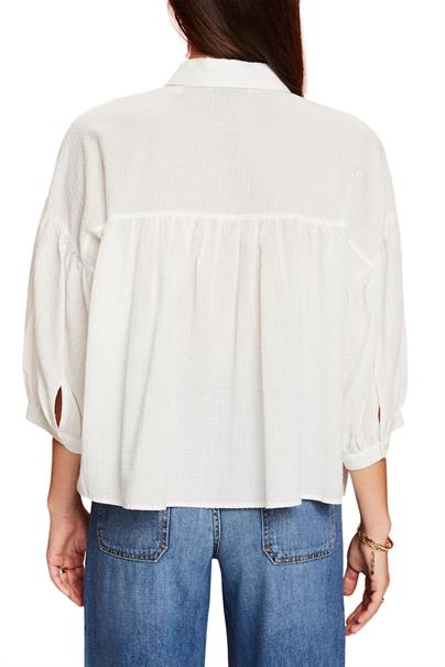 Women Blouses woven 3/4 sleeve white