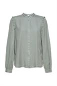 Women Blouses woven long sleeve dusty green