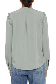 Women Blouses woven long sleeve dusty green