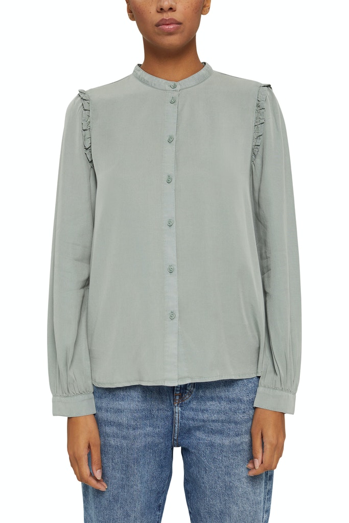 women-blouses-woven-long-sleeve-dusty-green