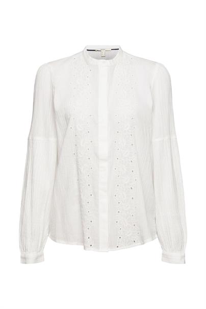 Women Blouses woven long sleeve off white