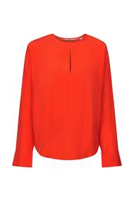 Women Blouses woven long sleeve red