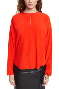 Women Blouses woven long sleeve red
