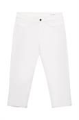 Women Pants denim cropped white