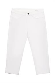 Women Pants denim cropped white