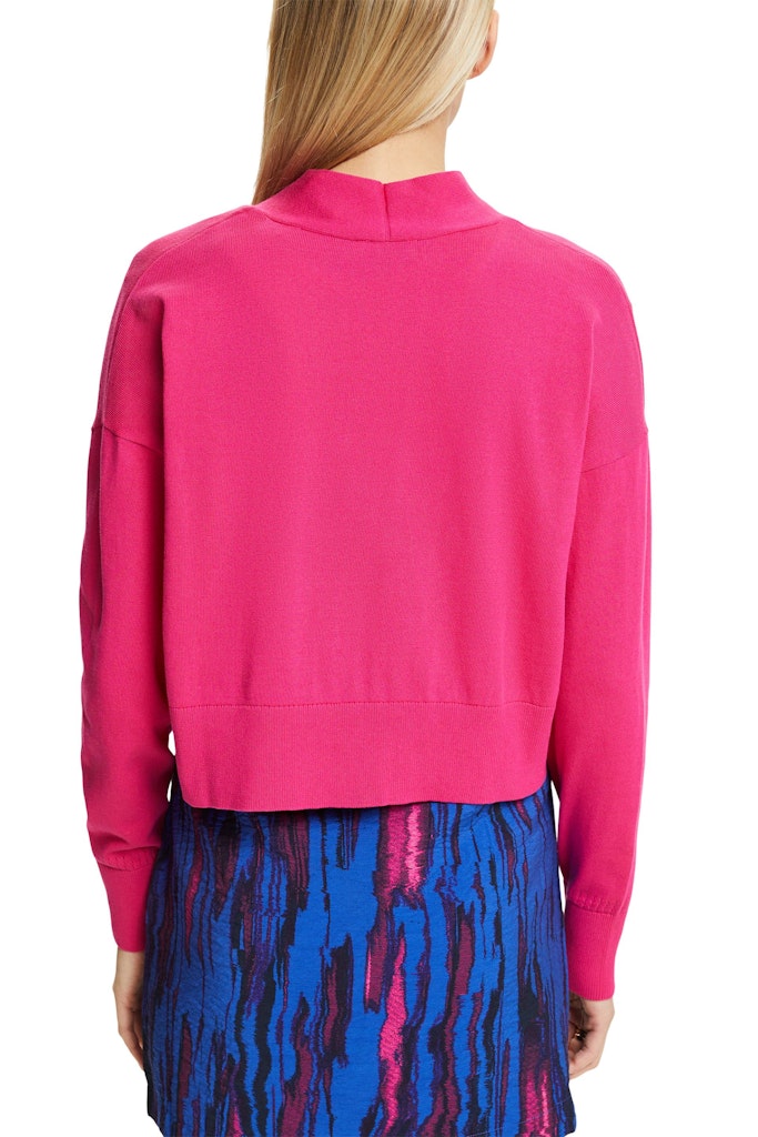 women-sweaters-cardigan-long-sleeve-pink-fuchsia