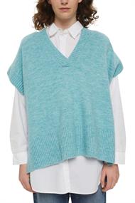 Women Sweaters sleeveless light aqua green