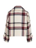 WOOL BLEND CHECK PEACOAT twill g stp check l- ecru