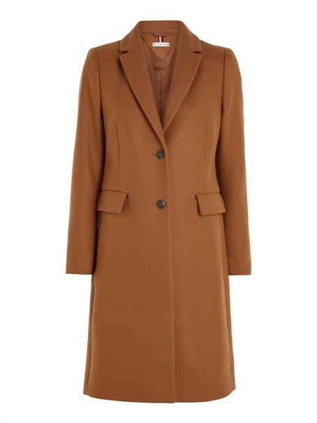 WOOL BLEND CLASSIC COAT natural cognac