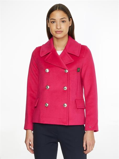 WOOL BLEND DB PEACOAT eccentric magenta