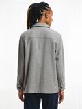 WOOL BLEND SHACKET ice grey heather