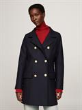 WOOL BLEND SLIM DB FUNNEL COAT desert sky
