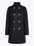 WOOL BLEND SLIM DB FUNNEL COAT desert sky