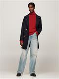 WOOL BLEND SLIM DB FUNNEL COAT desert sky