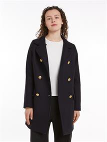 WOOL BLEND SLIM DB FUNNEL COAT desert sky
