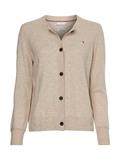 WOOL CASHMERE C-NK CARDIGAN white dove heather