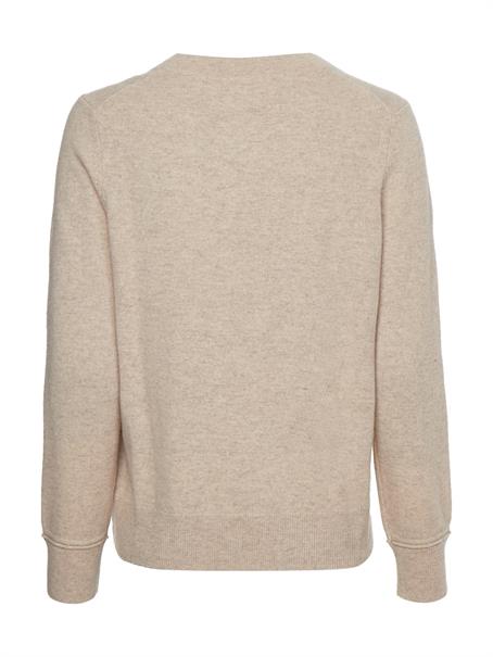 WOOL CASHMERE C-NK CARDIGAN white dove heather