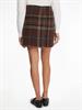 WOOL CHECK WRAP SHORT SKIRT large pop check- army green