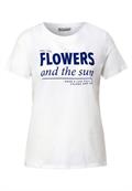 Wording Partprint Shirt white