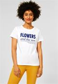 Wording Partprint Shirt white