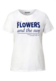 Wording Partprint Shirt white