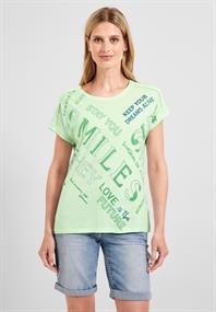 Wording Print T-Shirt fresh salvia green