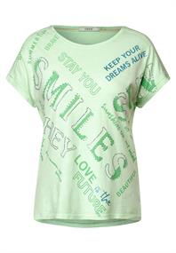 Wording Print T-Shirt fresh salvia green