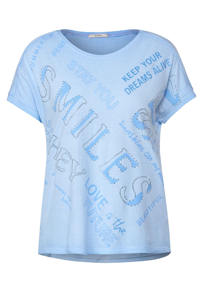 Cecil Damen T-Shirt Wording Print T-Shirt fresh salvia green bequem online  kaufen bei