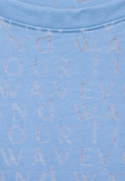 Wording T-Shirt soft light blue