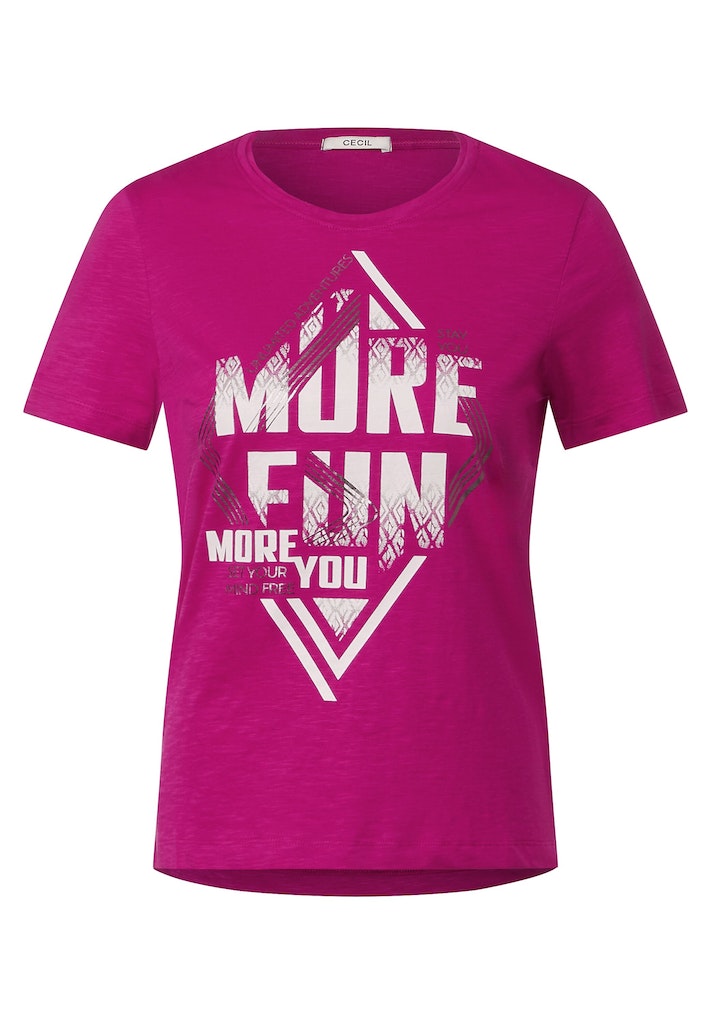 Cecil Damen T-Shirt Shirt Wordingprint bequem cool kaufen pink online bei