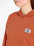 WOVEN LABEL HOODIE burnt clay