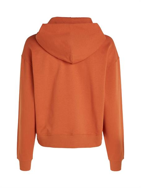 WOVEN LABEL HOODIE burnt clay