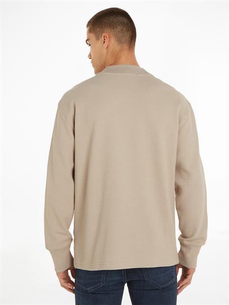 WOVEN TAB WAFFLE LS plaza taupe