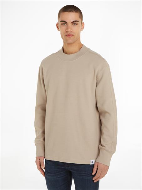 WOVEN TAB WAFFLE LS plaza taupe