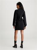 WRAP CREW NECK DRESS ck black