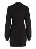 WRAP CREW NECK DRESS ck black