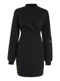 WRAP CREW NECK DRESS ck black